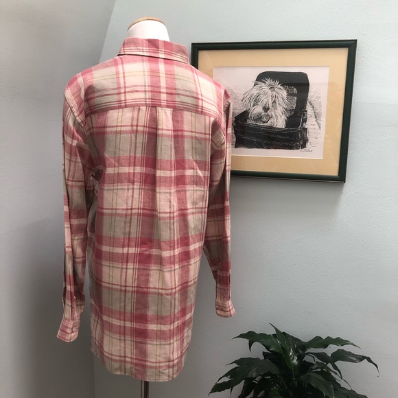 Valerie Stevens Plaid Linen Button Up Blouse/Tunic - Picture 8 of 12